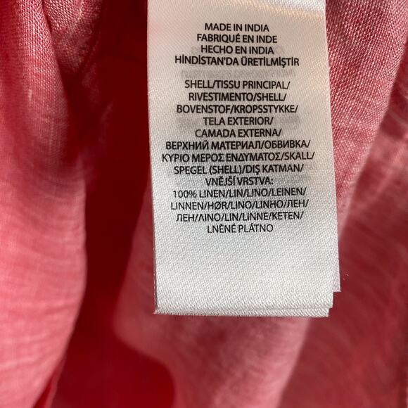 Polo Ralph Lauren Shirt Mens 3XB Pink 100% Linen Long Sleeve Button Down Shirt - Picture 12 of 12